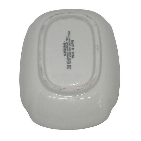 Japanese 4 7/8" Soap Trinket Dish Ceramic Gold Edge Holly Berries Green Leaves - Picture 11 of 14